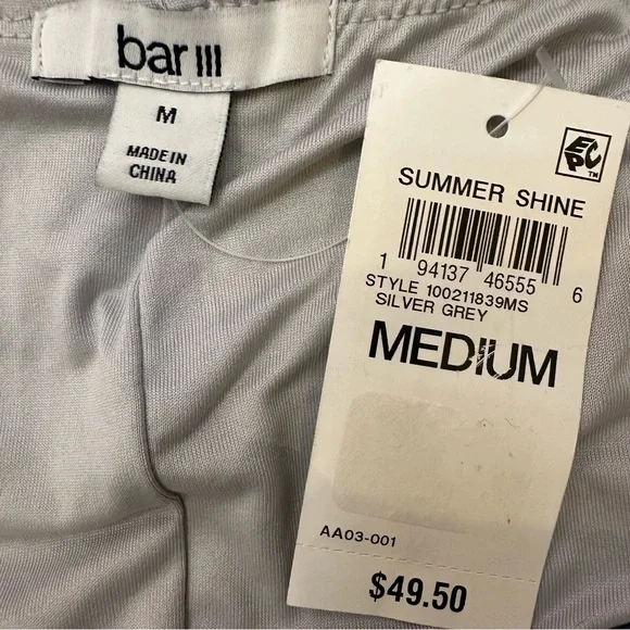 BAR lll NWT Elegant Silver Sequin Skirt - Picture 7 of 8